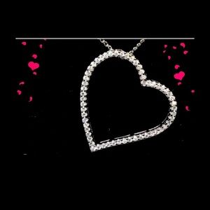 💝SPARKLING WHITE TOPAZ HEART NECKLACE 925💝